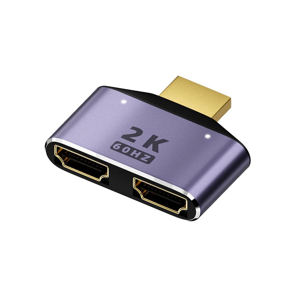 HDMI совместимый с двойным HDMIA адаптером фиолетовый 2K HD HDMI разветвитель двойной адаптер 2 для монитора Spli S2W9