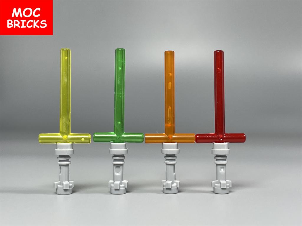 MOC Кирпичи Стреляющий Пистолет Мини Бластер Рукоять Меча Световой Меч Лезвие 21699 30374 64567 Оружие Строительные Блоки Собранные Игрушки