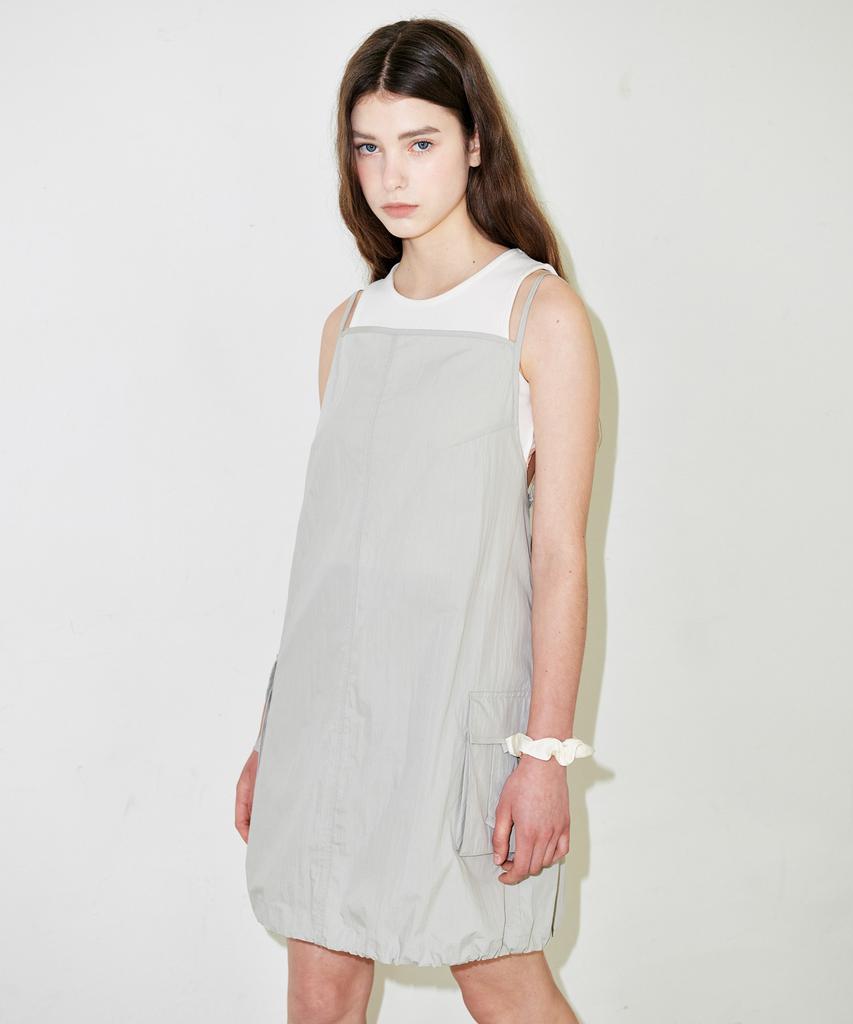 Slow Garments Parachute Mini Dress - Gray