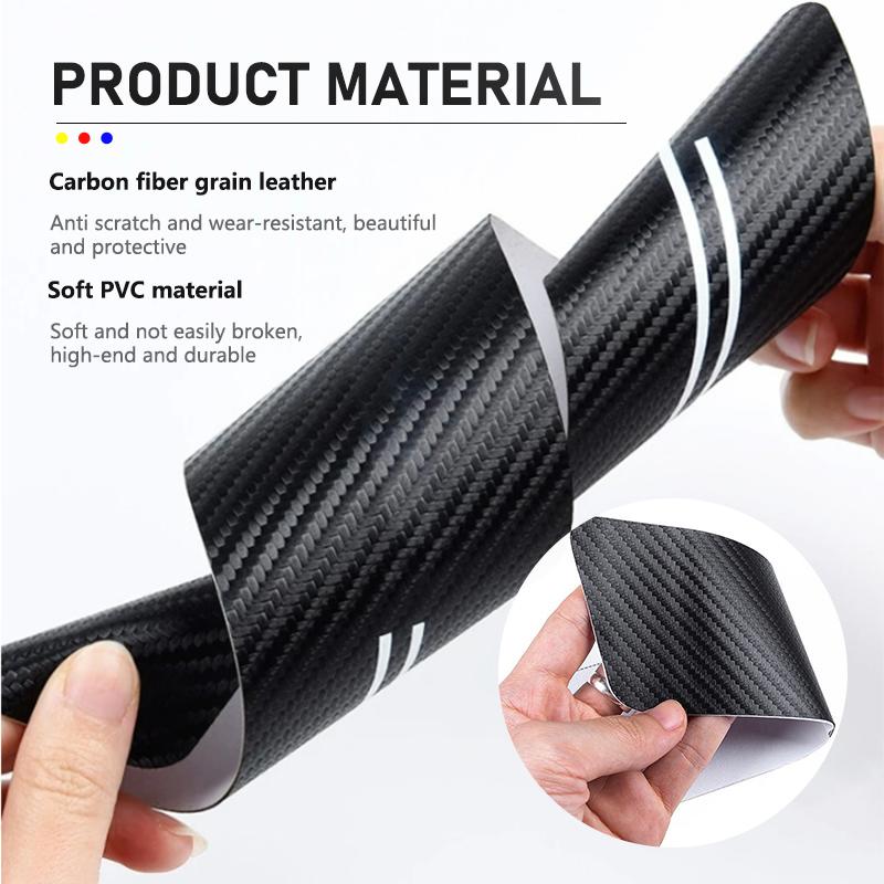 Valve Stems Caps For Volkswagen VW Carbon Fiber Car Door Threshold Protective Sticker Trunk Sticker Mk6 CC B5 B6 B7 Golf 4 5 6 7 RC6