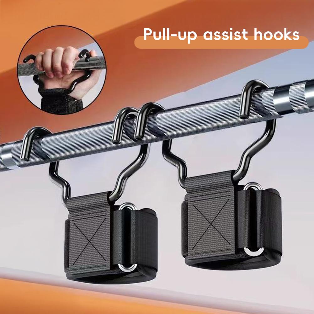2PCS Upgraded Strength Training Assistance Hooks With Wrist Guards Wear-Resistant Anti-Slip Grip Strength Hooks Fitness Equipment