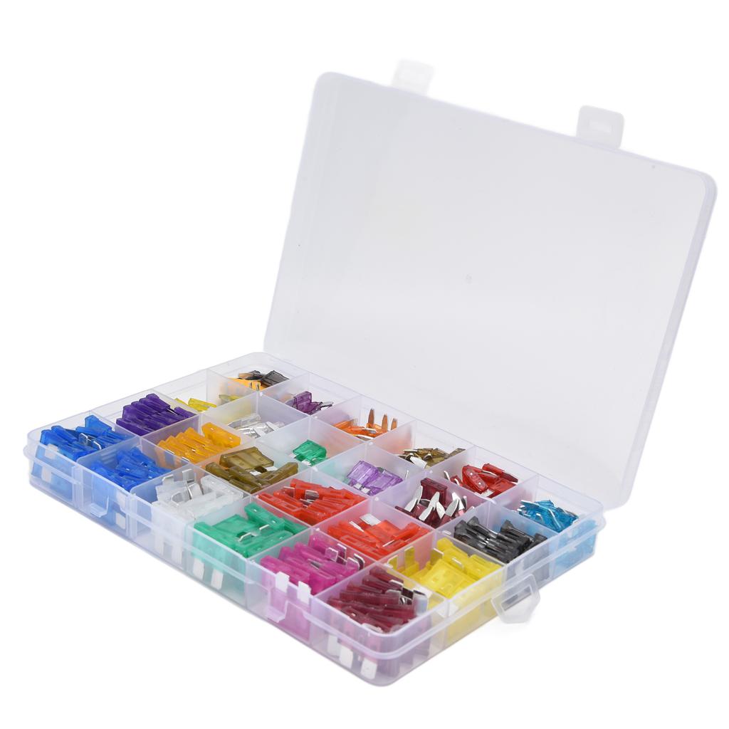 250Pcs Car Fuses Assortment Kit Blade Type Aluminum Sheet Automotive Replacement 2A40A M S