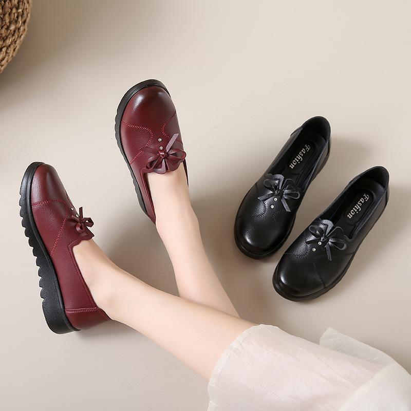 Модные женские туфли на высоком каблуке, женские туфли на танкетке, удобные кожаные туфли на каждый день, женские туфли на высоком каблуке