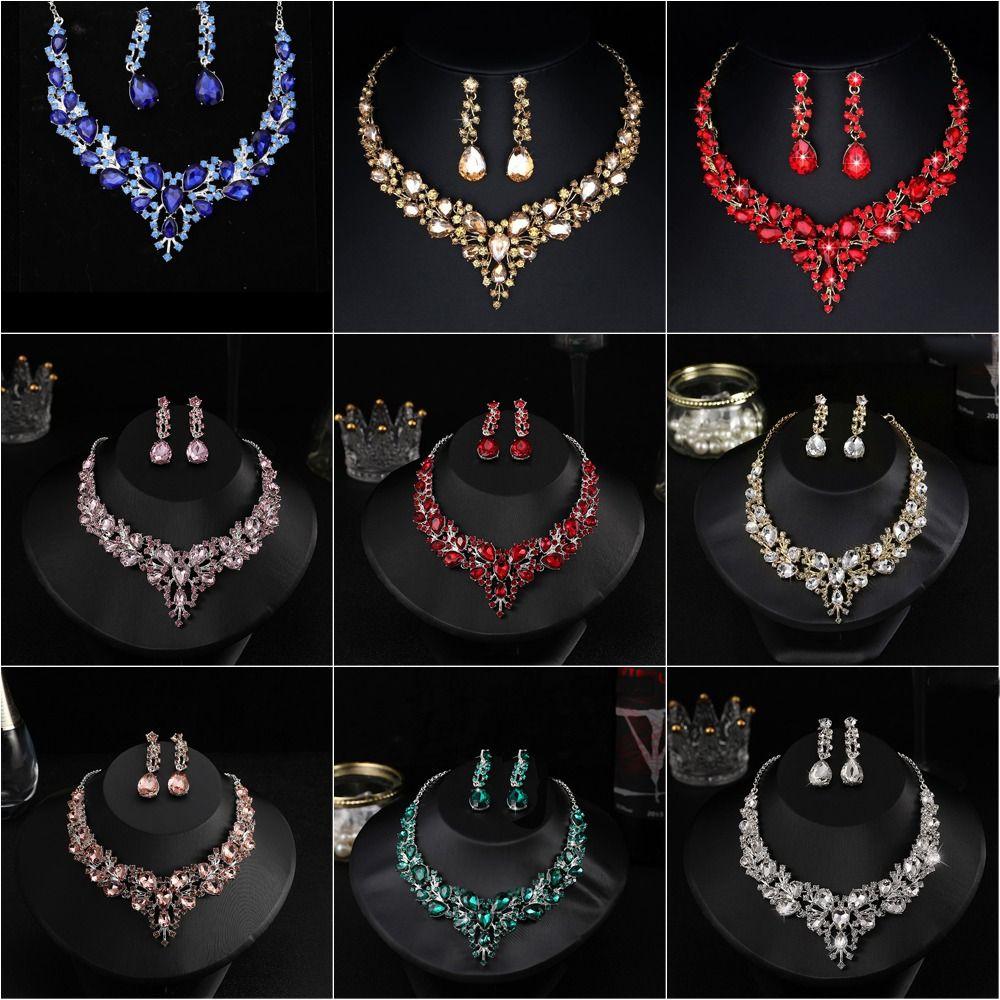 Jewelry Accessories Wedding Jewelry Set Women Necklace Necklace Ear Studs Set Korean Style Earrings