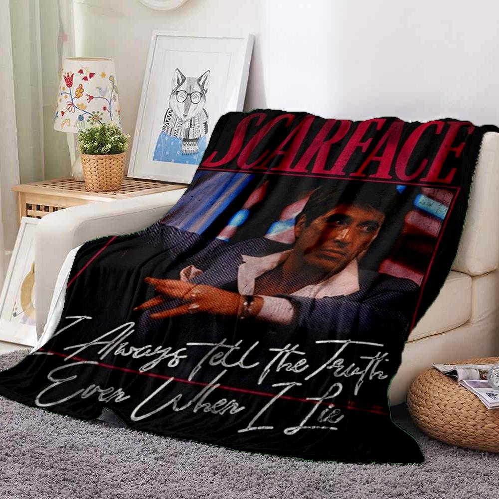 Scarface Truth Flannel Blanket Throw Blanket Soft Warm Sofa Bed Camping Home Decor Unique Christmas Gift C921171