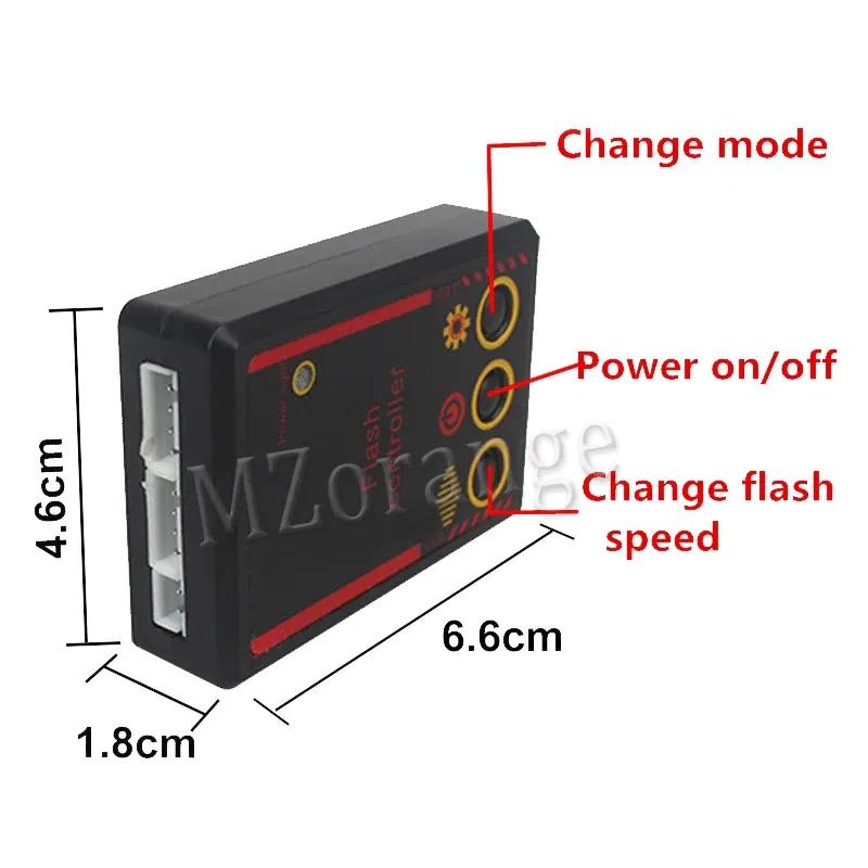 Car Strobe Lights LED Lights 4*3 Cigaretteer Grill Lamp Motorcycles Flasher Fso Stroboscopes Flashlight 12V Car Accessories