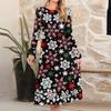Women's Christmas Printed Fashionable Loose Round-neck Dress