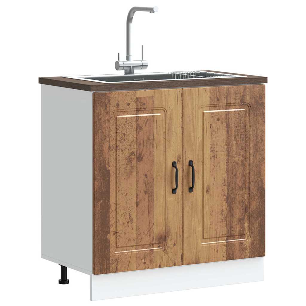 Vidaxl Szafka Pod Zlewozmywak, Kalmar, Stare Drewno, 80X46X81,5 Cm