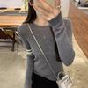 Korean College-Style Women's Striped Wool Knit Long Sleeve Top – Early Autumn Slim Fit