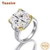 Tancise Classic 925 Sterling Silver  Zircon Ring Ladies Jewelry Wedding Promise   Party Gift