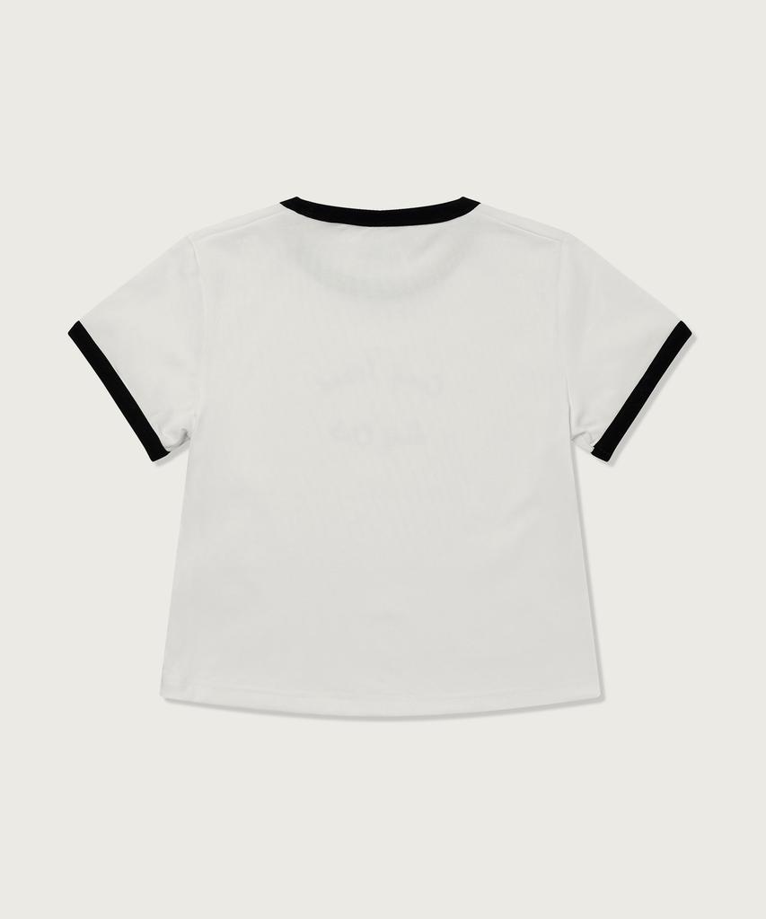 CHAMPION Women'S Coney Island Crop Ringer T-Shirt White