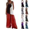 Женские комбинезоны, повседневные комбинезоны с широкими штанинами и принтом, комбинезоны без рукавов с карманами, наряды