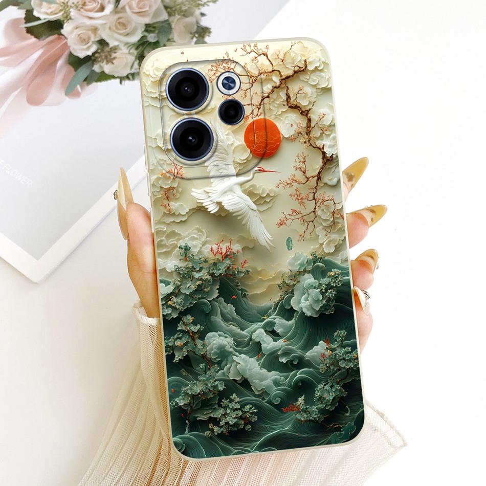 For OPPO Reno15 F 15FS 5G CPH2801 Cute Cat Flower Cartoon Phone Case For Oppo Reno15F 15 FS 15F 5G Soft Silicone Covers Bumpers