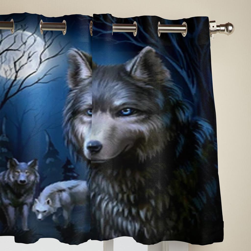 Ночной лес животное волк оконные шторы для гостиной кухни современные шторы домашний декор жалюзи шторы