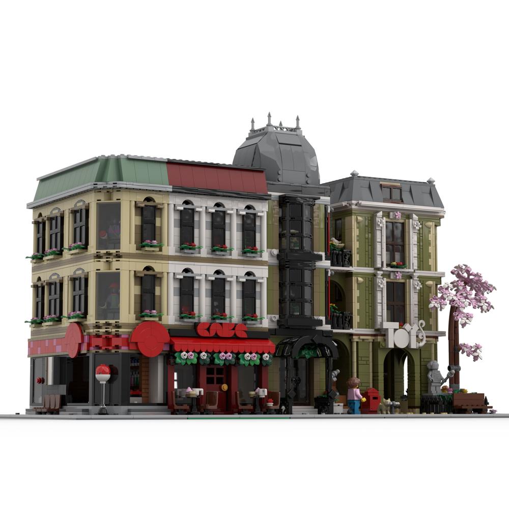 Новый MOC Классическая Анимированная Городская Улица Кафе Модель Строительные Блоки DIY Модульная Сборка Детская Игрушка Мальчик Коллекционный Подарок