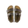 Birkenstock Миланская кожа Мягкие Удобные Прочные Толстая подошва Металлическая пряжка Пляжные сандалии Сандалии унисекс Темно-коричневые 0034101