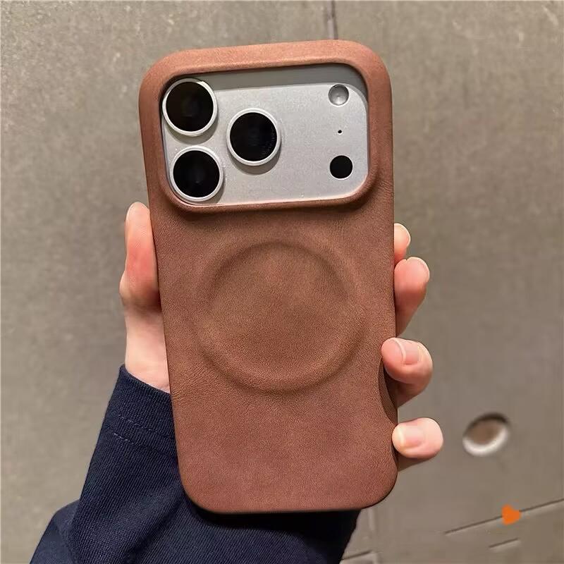 Роскошный чехол для телефона из овчины с магнитным креплением для iPhone 17 Air 13 Mini 12 11 14 15 Plus 16 Pro Max XS XR X Матовый чехол