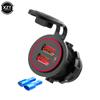 Quick Charge 3.0 Dual USB Car Charger Waterproof 12V/24V QC3.0 USB Fast Charger Socket Power Outlet With Botton