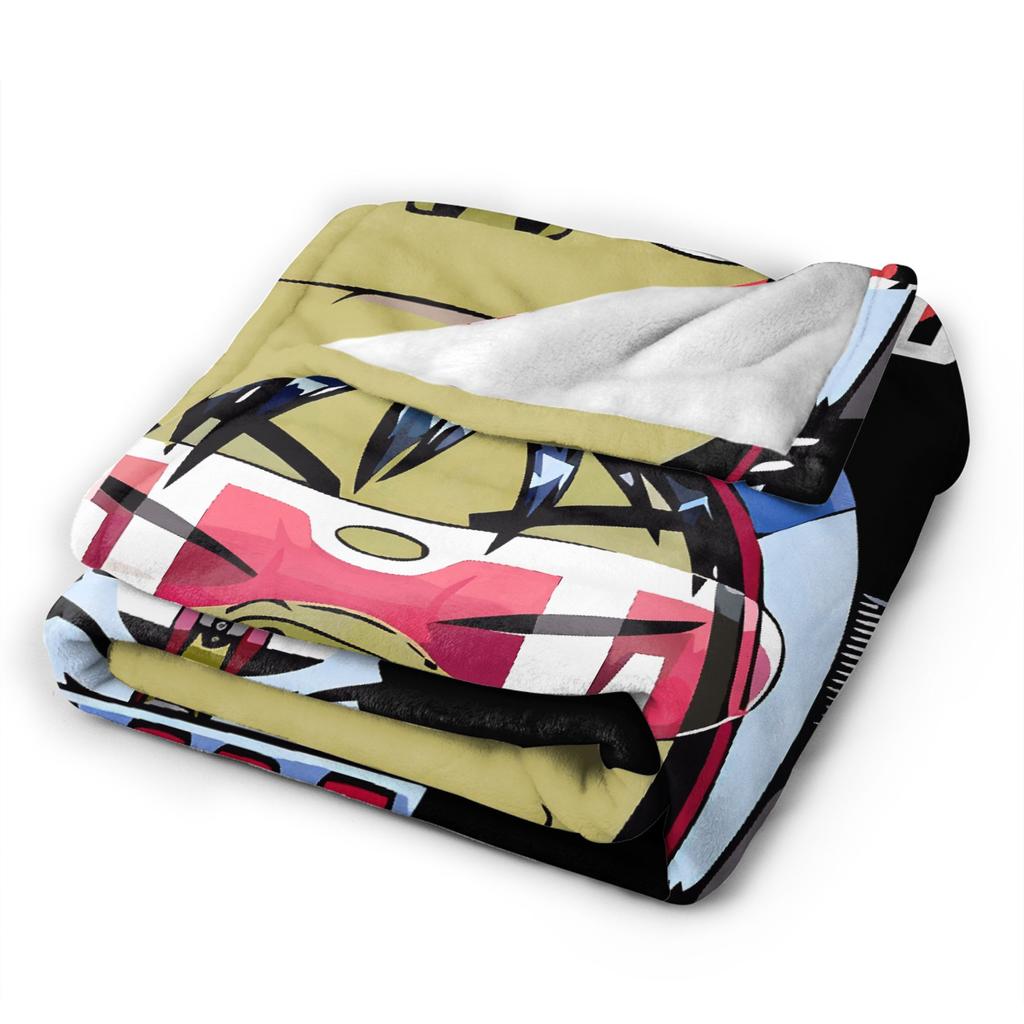 Music Band Gorillazs Punk Rock Warm Soft Blanket Travel Plush Bedding Throws Funny Outdoor Flannel Bedspread Sofa Bed Cover