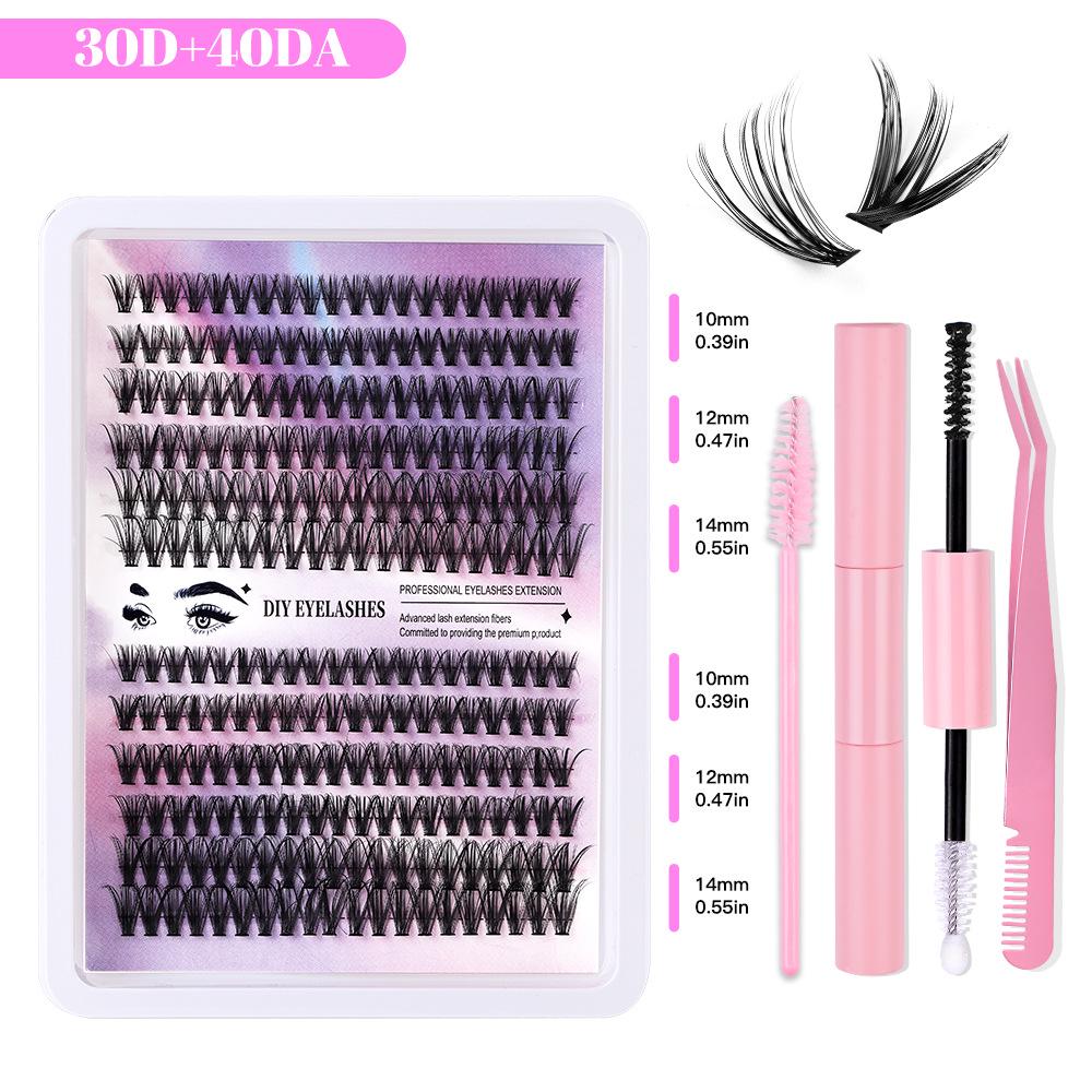 240 пучков 3040D накладных ресниц: 10-14мм DIY Натуральные Густые Сегментированные Ресницы