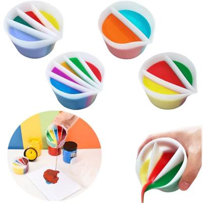 1 шт. Силиконовые стаканчики для смешивания цветов, DIY инструменты для смешивания нескольких цветов, художественные принадлежности, художественные стаканчики, подходящие для смешивания нескольких цветов