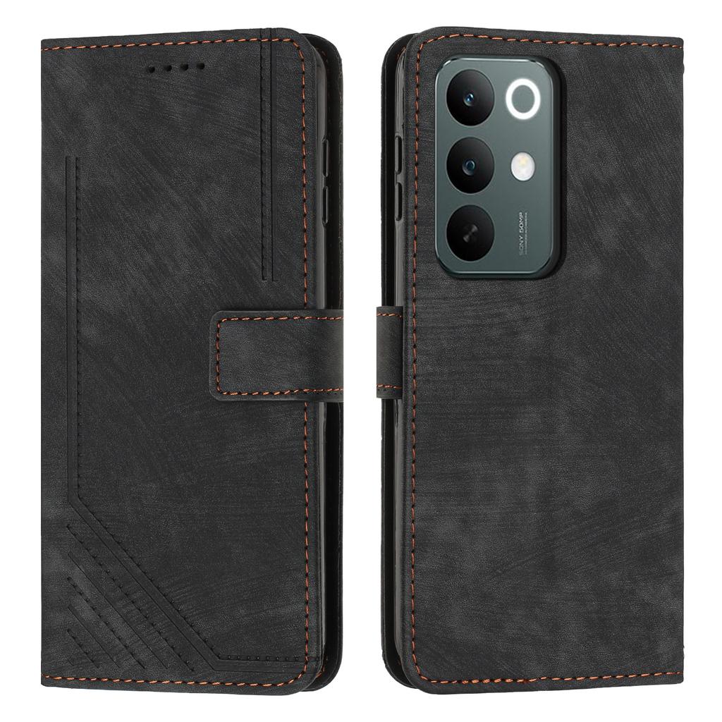 For Realme C85 Pro 4G Stand Case Imprinted Lines Leather Phone Cover