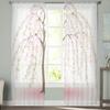 Ветка сливового дерева коричневые розовые современные тюлевые шторы для гостиной, спальни, дома, кухни, прозрачные шторы