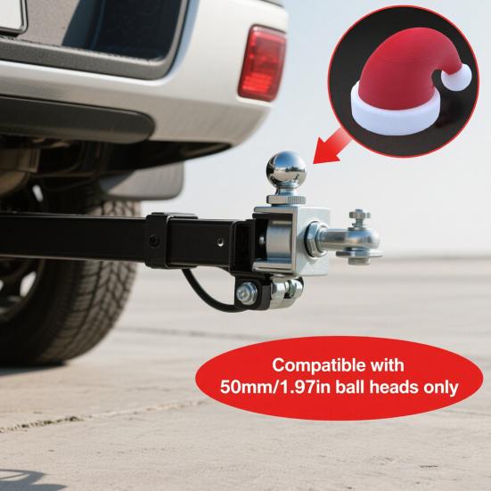 Yousheng Christmas Hat Trailer Cap Trailer Hitch Ball Cover Protective Trailer Cap Decoration Christmas Gift for Car Fans