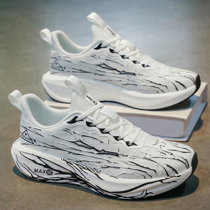 Новая модная уличная дышащая удобная обувь для бега, карбоновая пластина, высокая эластичность, амортизация, студенческая тренировочная спортивная обувь