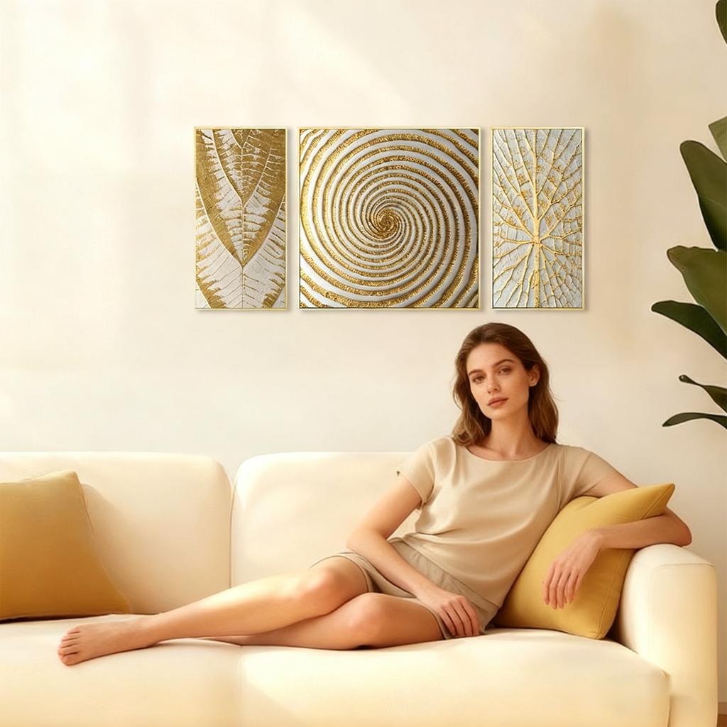 Набор из 3-х абстрактных геометрических картин на холсте, современное украшение для стен гостиной.