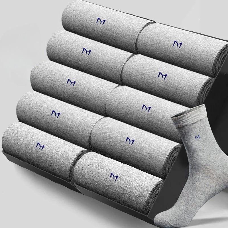 Мужские хлопковые носки: Дезодорант, впитывает пот, легкий, подходит для круглогодичного делового и спортивного стиля, универсальный дизайн средней части