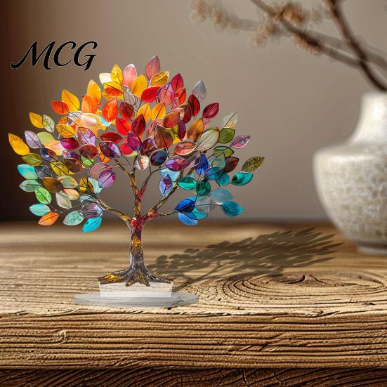 Colorful Tree Of Life Ornament of Desktop Ornament, Acrylic Tabletop Decoration, Creative Art Moisture-Proof Statue for Home Table Top Bedroom Living