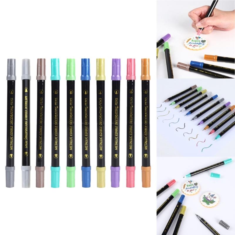 Пищевые маркеры Color Double Sided Edible Food Coloring Marker с тонким и толстым наконечником, пищевой маркер для DIY
