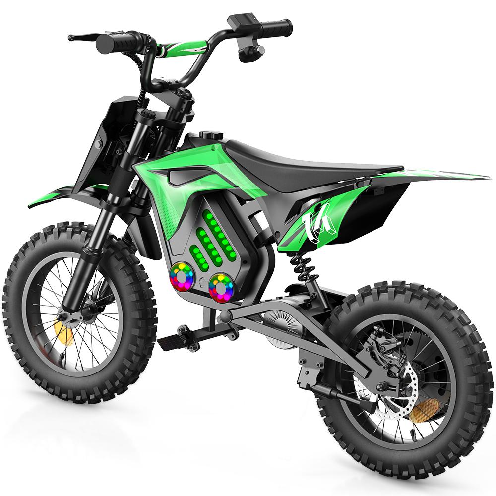 iScooter A14 Children's Multi Terrain Electric Motorcycle 36V5.2Ah Battery 500W Motor 14 Inch Tires With Front And Rear Dual Shock Absorption