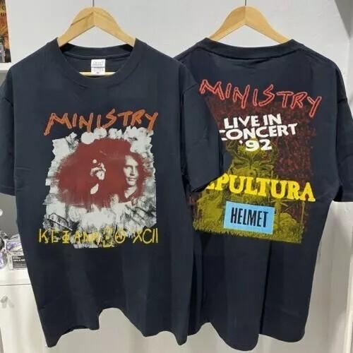Ministry Band Shirt, Ministry Band Tour 2 Side Black T-shirt Unisex S-5XL Unisex T-Shirt