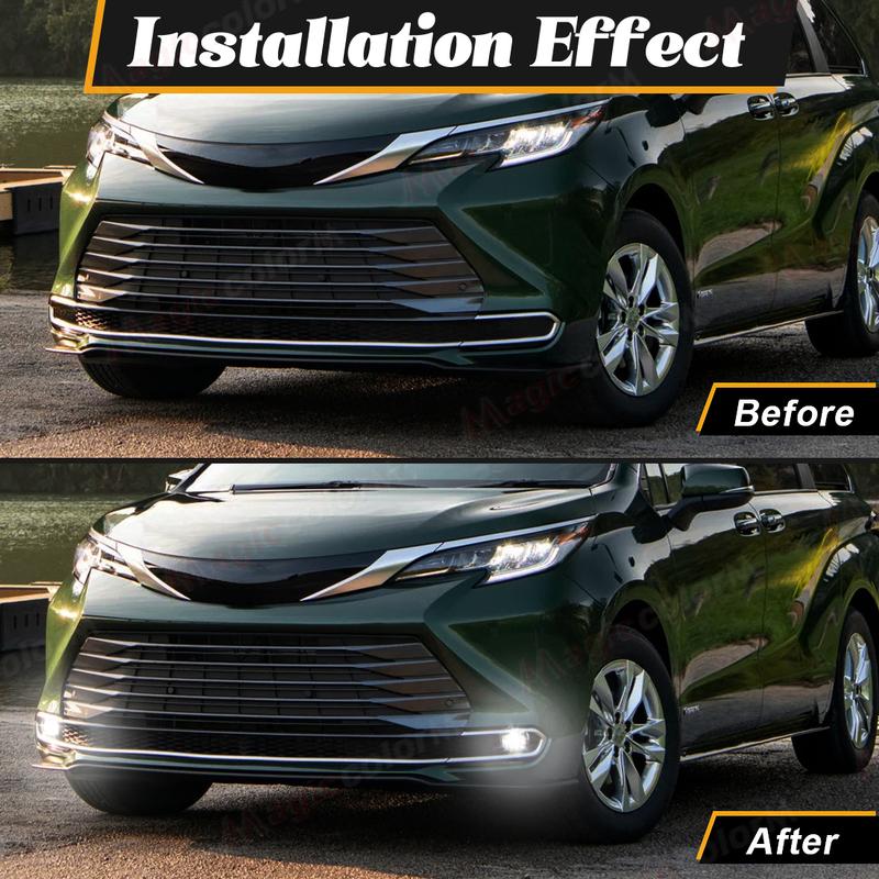 Светодиодная противотуманная фара для Toyota Sienna 2024 Передний бампер Противотуманный фонарь Светодиодный модуль высокой мощности 12В