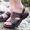Summer Men's Casual Slippers Trendy Beach Shoes Men's Fashion Breathable Full Grain Leather Cowhide Sandals