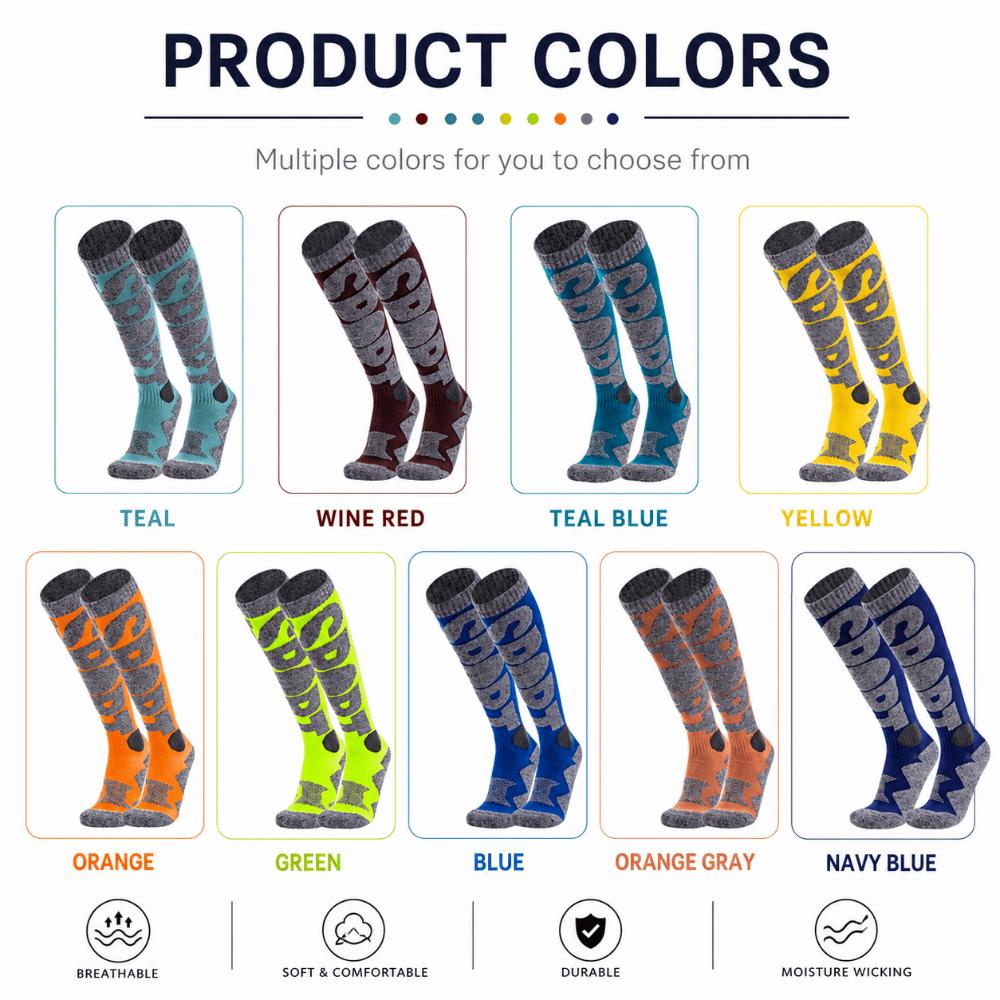 Warm Winter Ski Socks Breathable Knee High Socks Fashion Compression Socks for Cold Weather