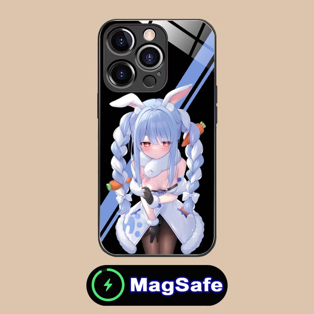 Б/у Чехол для телефона с аниме Пекора для iPhone 16 15 14 13 12 11 Pro Max Plus Mini MagSafe Стеклянный Цветной Защитный Смартфон Роскошный