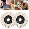 2Pcs Wool Polishing Wheel Buffing Pads Flap Felt Disc Angle Grinder Metal 115mm