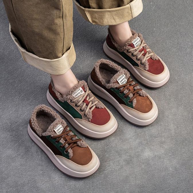 Johnature Мягкие теплые туфли из хлопка разных цветов из натуральной кожи с мягкой подошвой, удобные женские туфли на плоской платформе