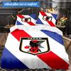 3PCS Japan Football Association Emblem Bedding Set 2D Printing (Includes 1 Duvet Cover + 2 Pillowcases Coreless), Bedroom decor,Fan gift