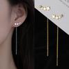 Trend Long Wire Tassel Thread Chain Climb Star Heart Beads Pendants Drop Earrings Women 'S Straight Hanging Earings Jewelry
