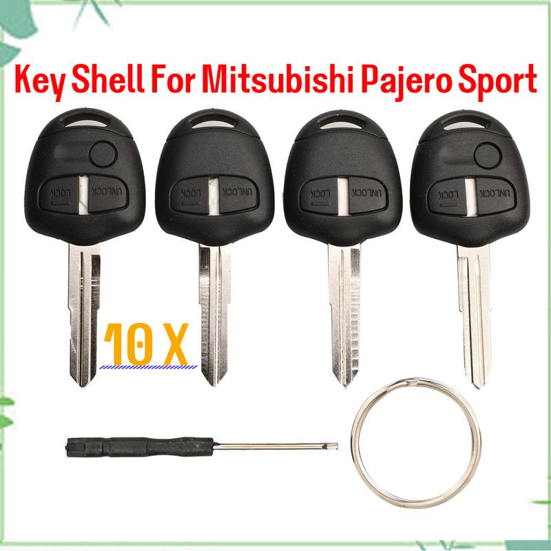 jingyuqin New 10PS Remote Car Key Shell Case Fob For Mitsubishi Pajero Sport Outlander Grandis ASX MIT11/MIT8 Blade