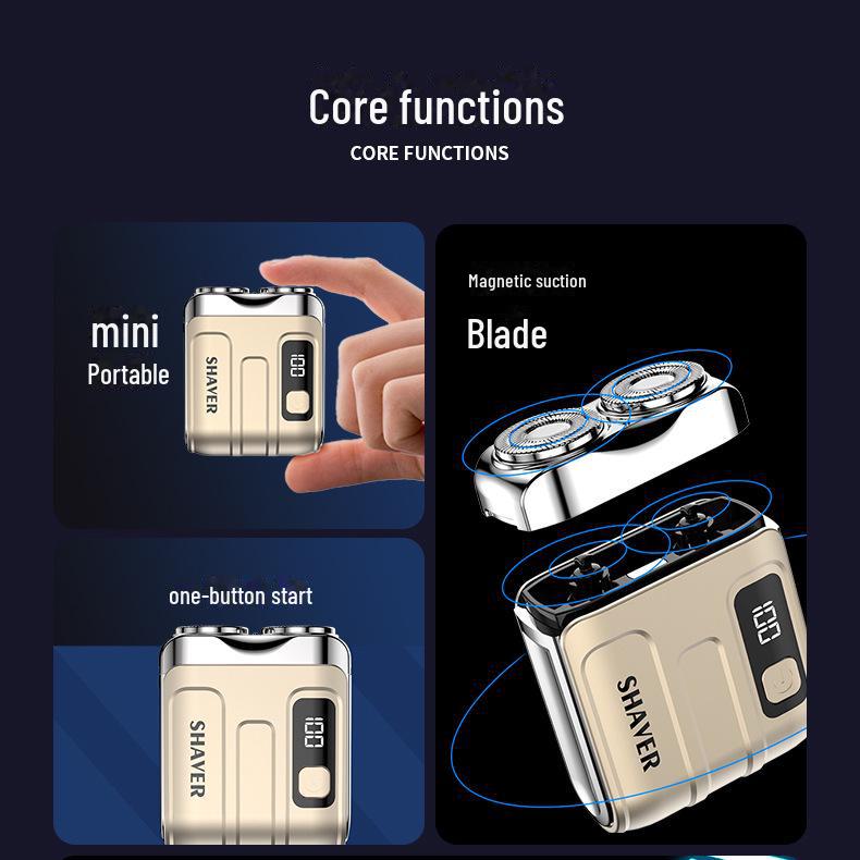 Compact Silent Electric Travel Razor for Men