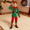 Christmas Elf Costume Set Boys Girls Festive Elf Outfit Kids Classic Red Green Elf Hat Stockings Set Dress-up Attire for Parties Cosplay Performance