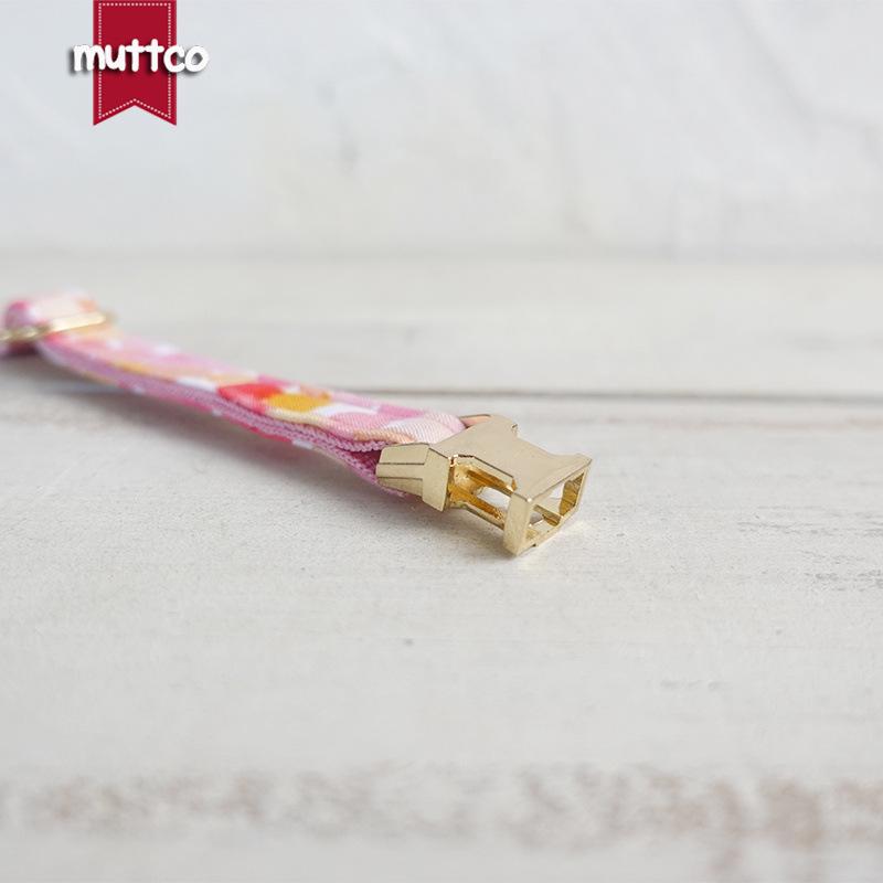**Розовый ошейник для кошки MUTTCO с рисунком «Пузыри»**: Милый и прочный с пряжкой цвета светлого золота**