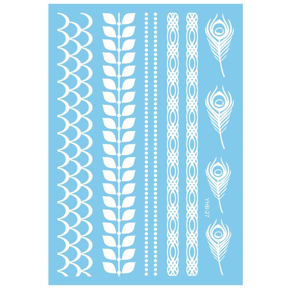 Waterproof White Tattoo Stickers Lace Flower Long-lasting Butterfly Tattoo Stickers Ethnic Style Temporary Tattoo Stickers