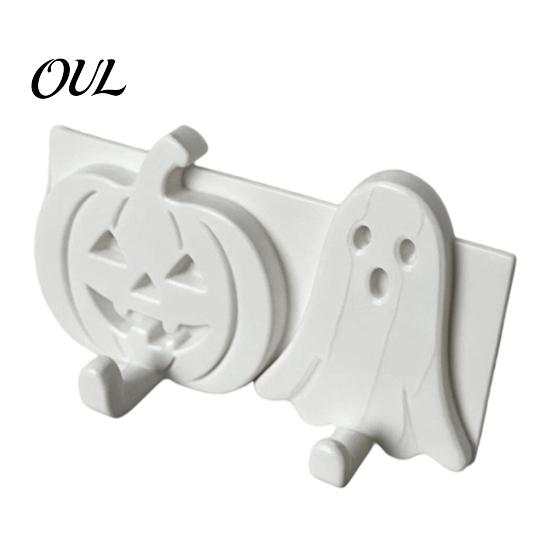 Wall Hook For Renters Pumpkin Ghost Key Hook, 3D Printed Halloween Decor, Face Self Adhesive Holder, No Drill Hanging Double Sticky