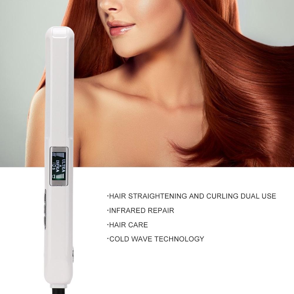Ультразвуковой инфракрасный выпрямитель для волос Холодная волна Выпрямление волос Щипцы для завивки (белый )